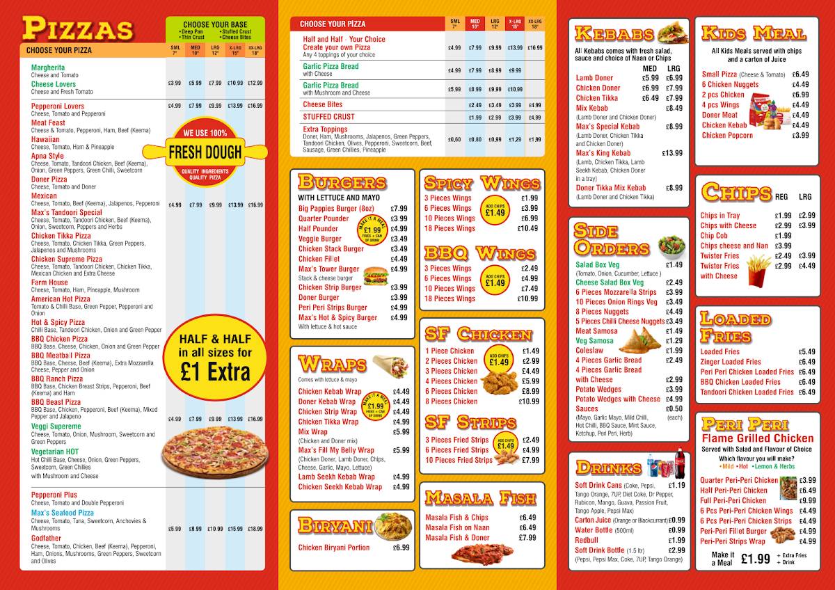 Max’s Pizza меню
