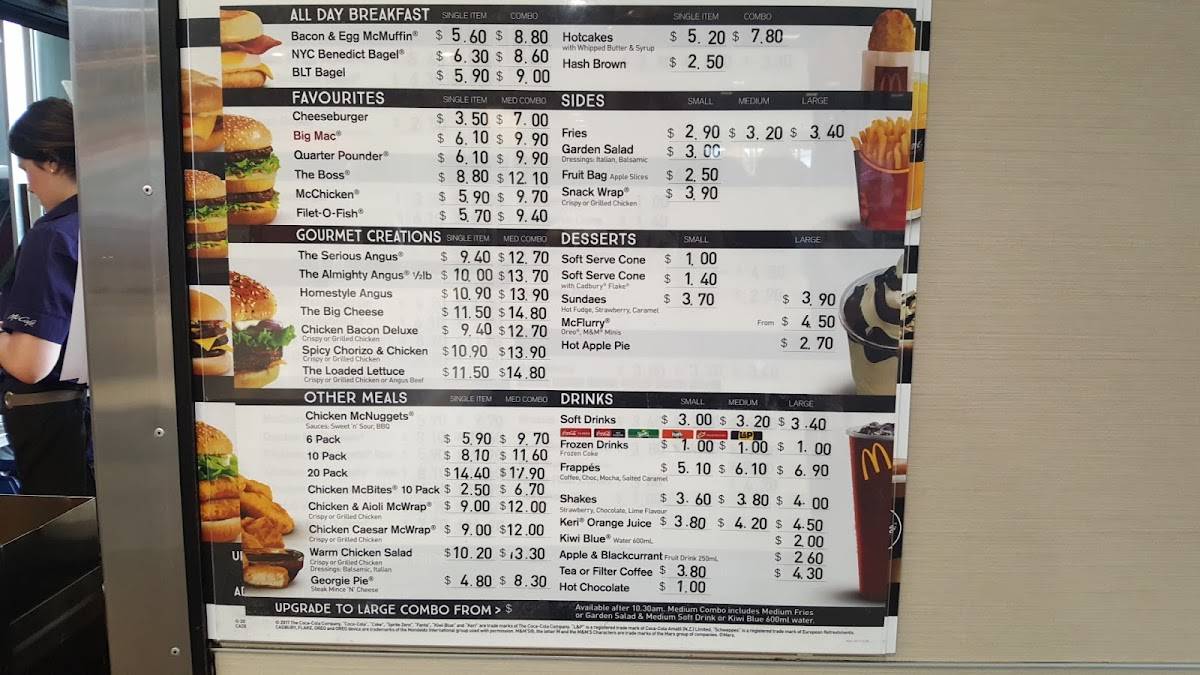 McDonald's Invercargill меню