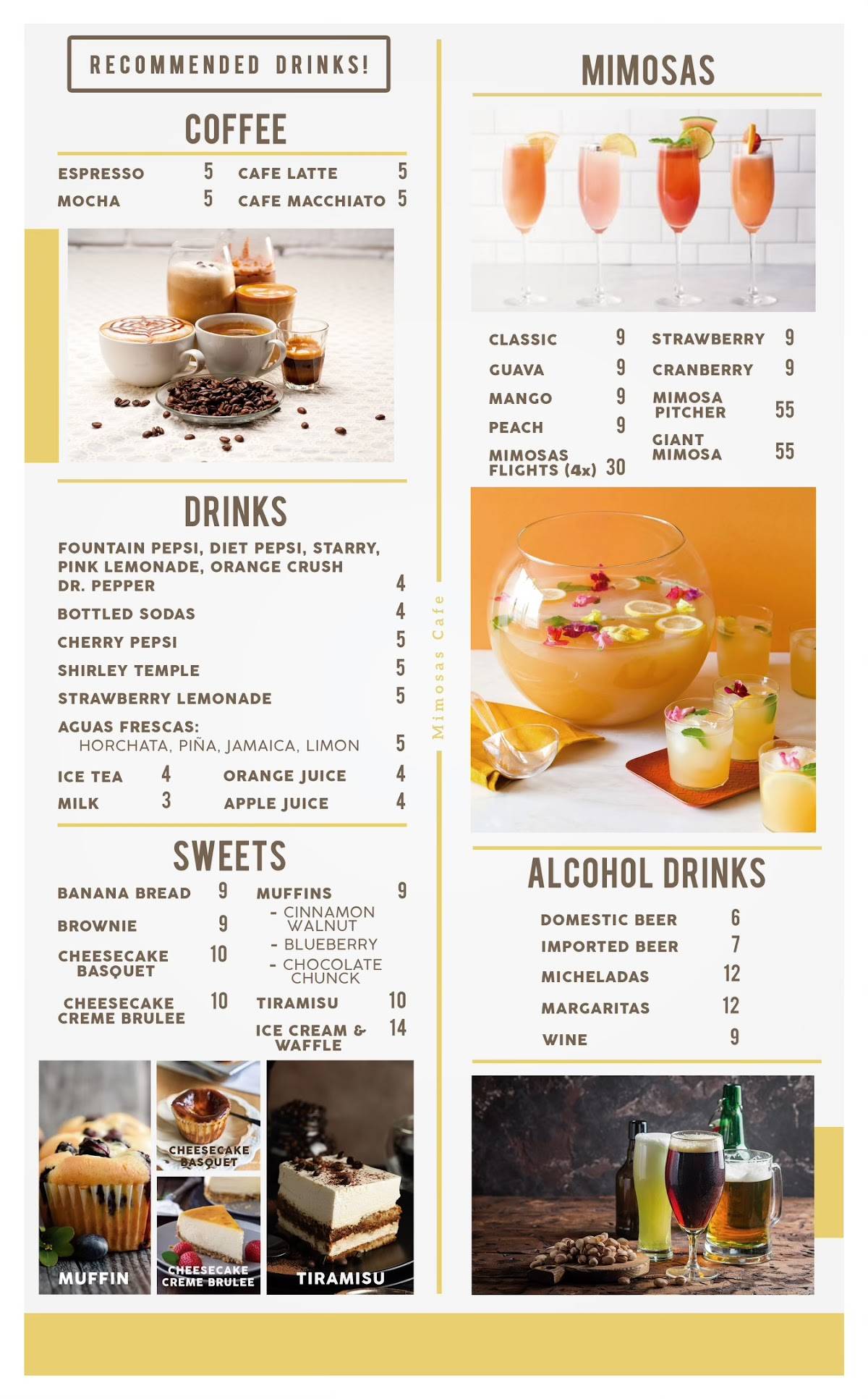 Mimosas cafe меню