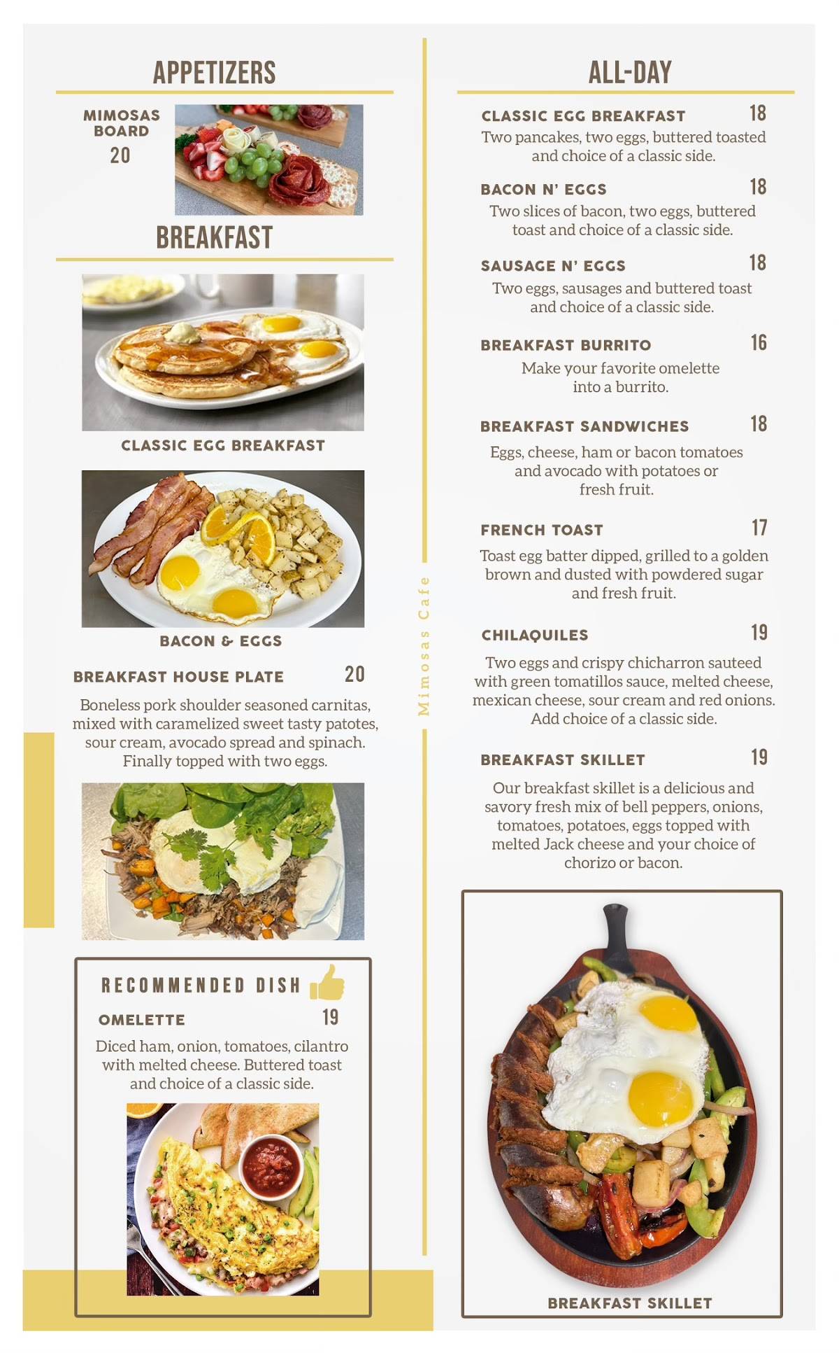 Mimosas cafe меню