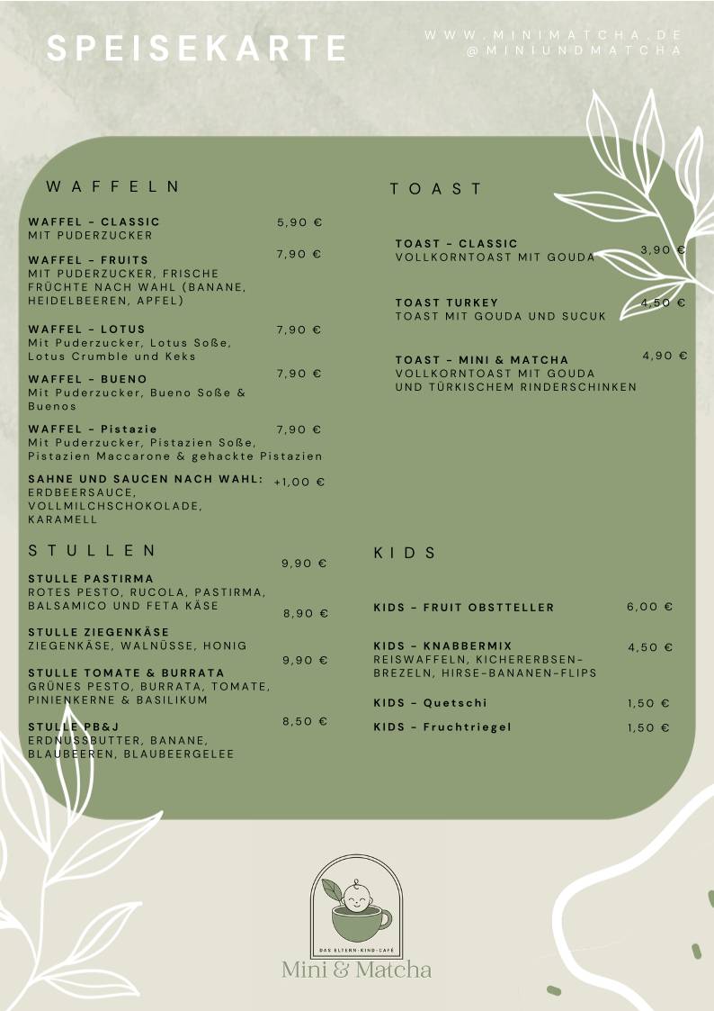 Mini & Matcha - Kindercafé меню