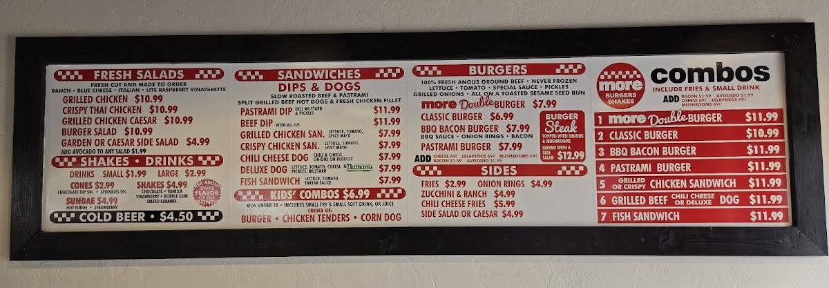 More Burger and Shakes меню