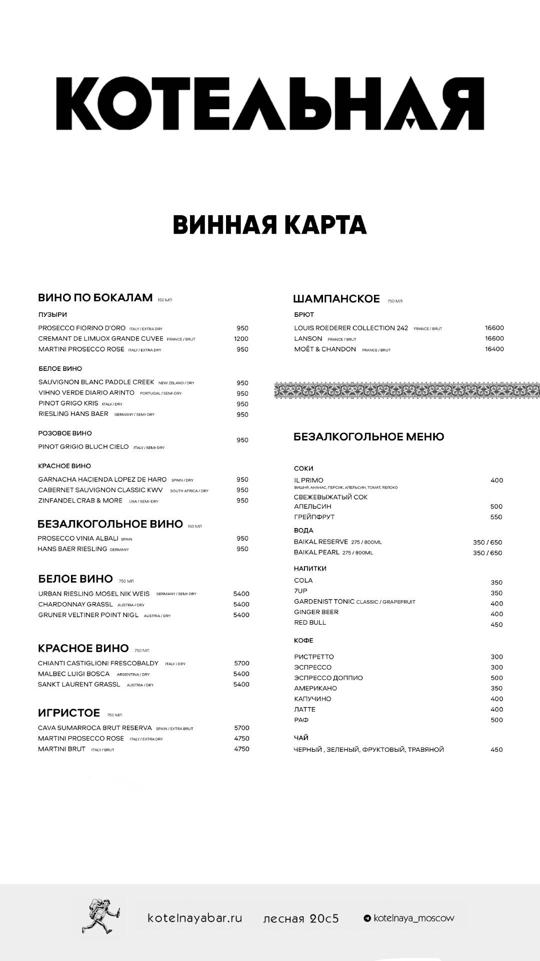 Котельная меню
