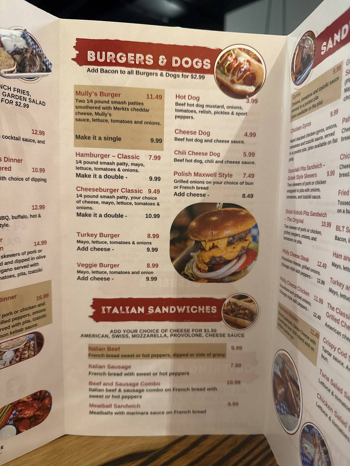 Mully’s Grill меню