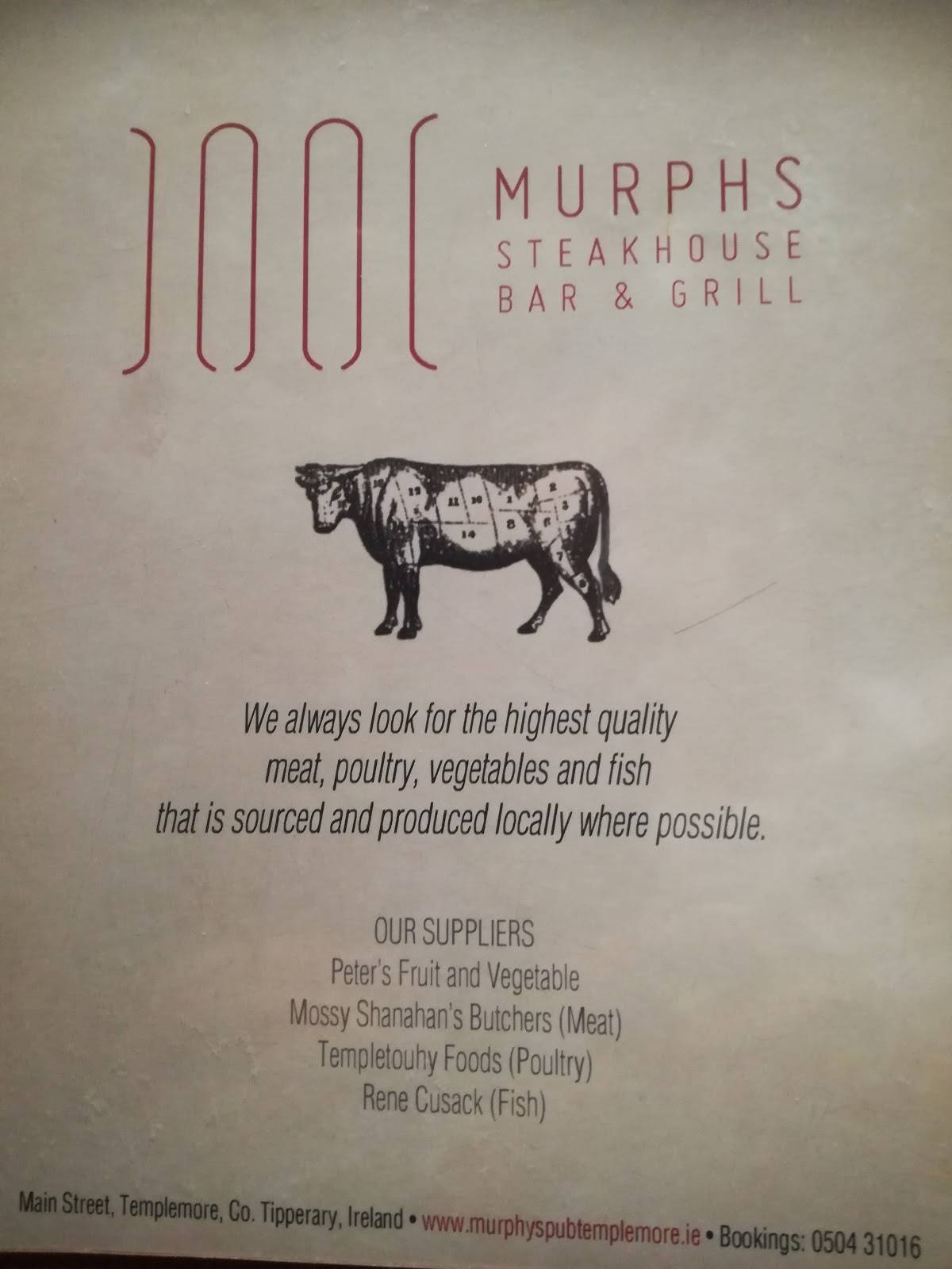 Murphy's Pub Templemore меню