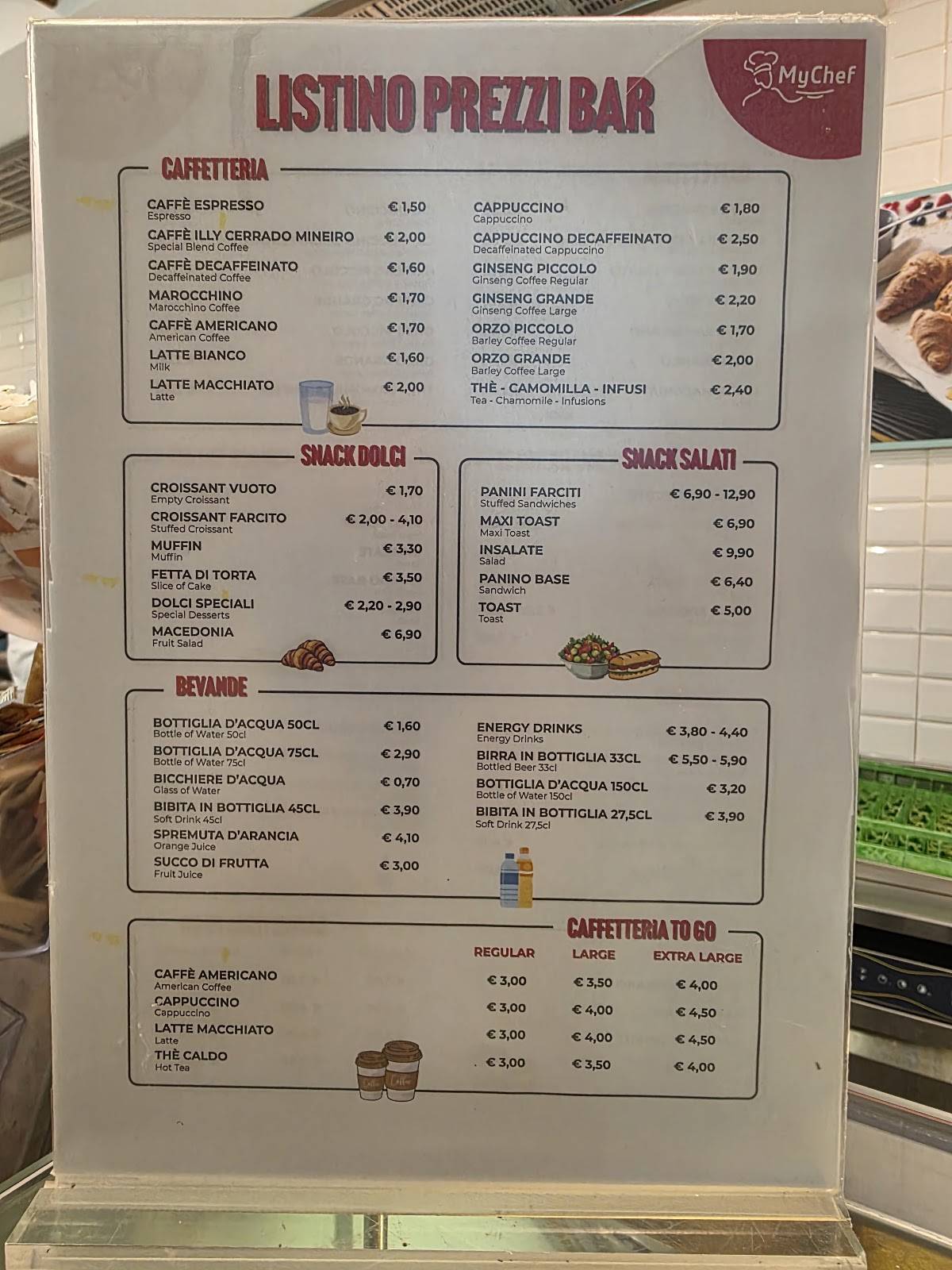 MyChef Salaria East меню