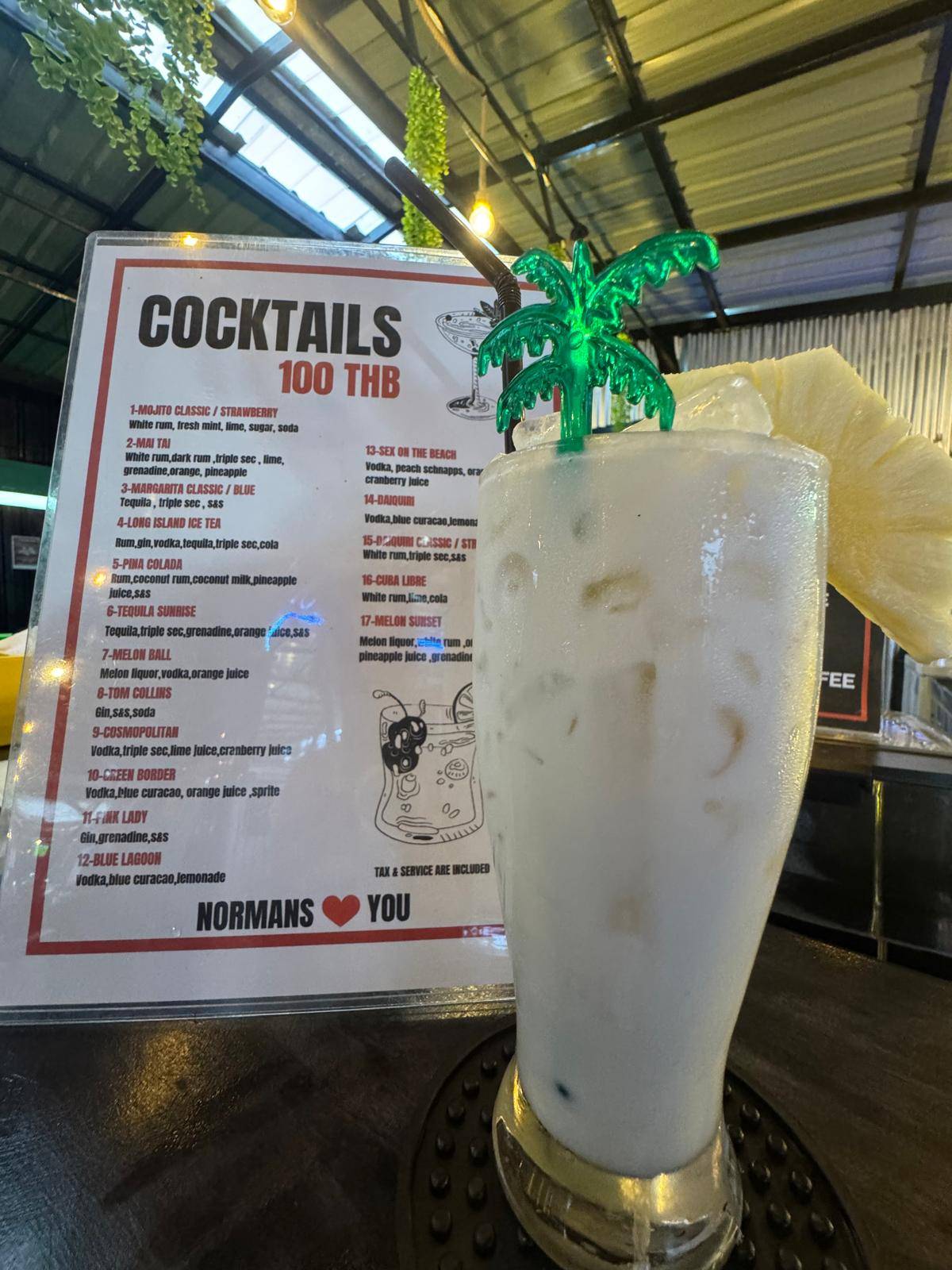NORMANS SAMUI меню