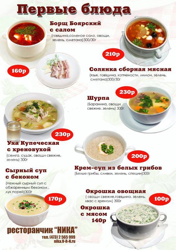 Ника меню