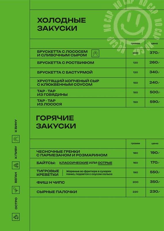 NoCap меню