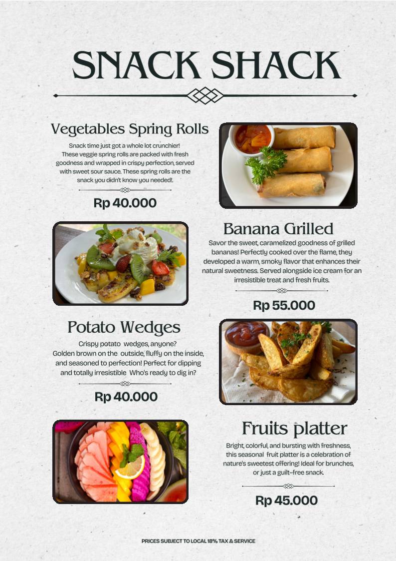 Nu Kitchen Bali меню