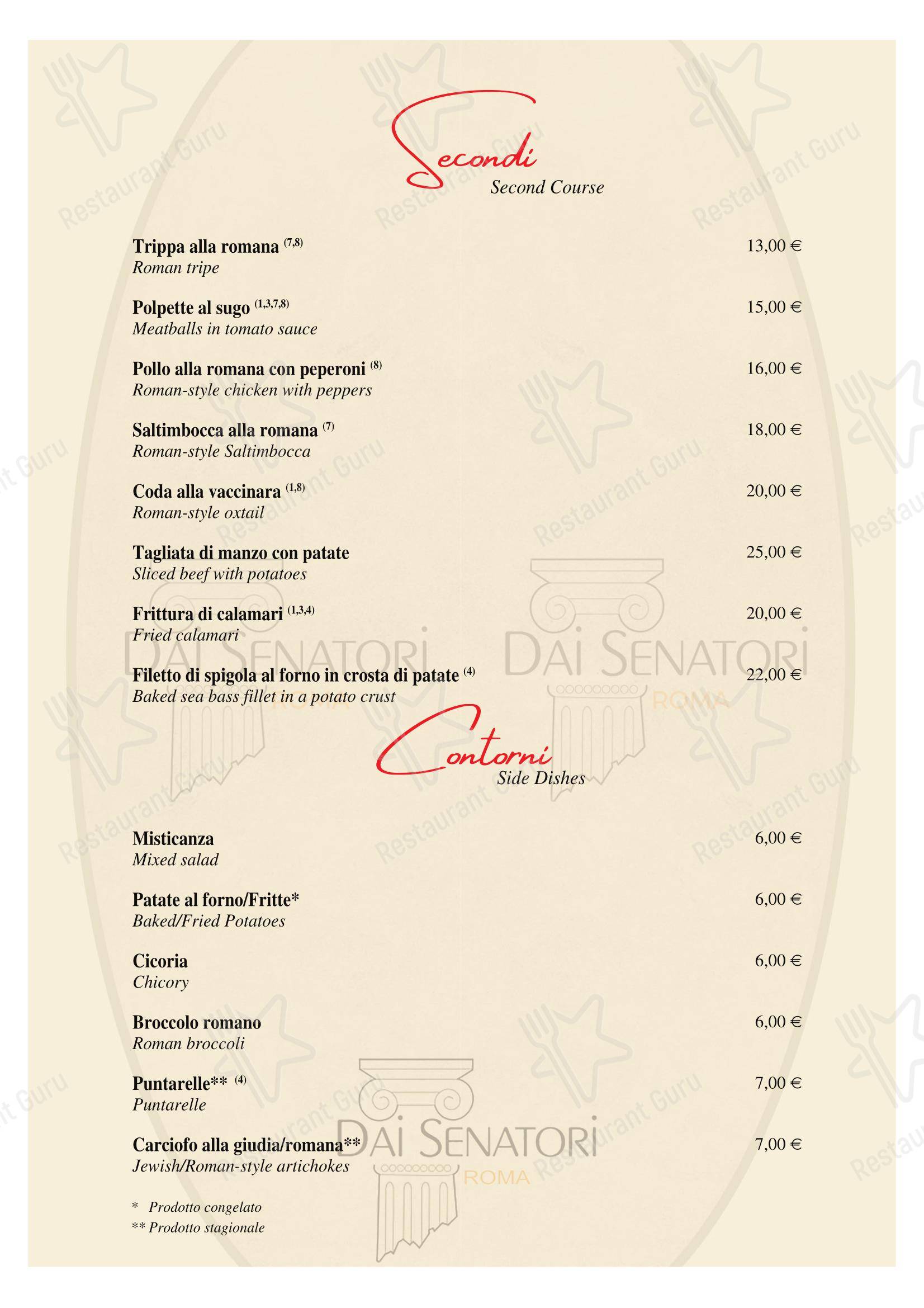 Меню ресторана Osteria Dai Senatori - Меню напитков