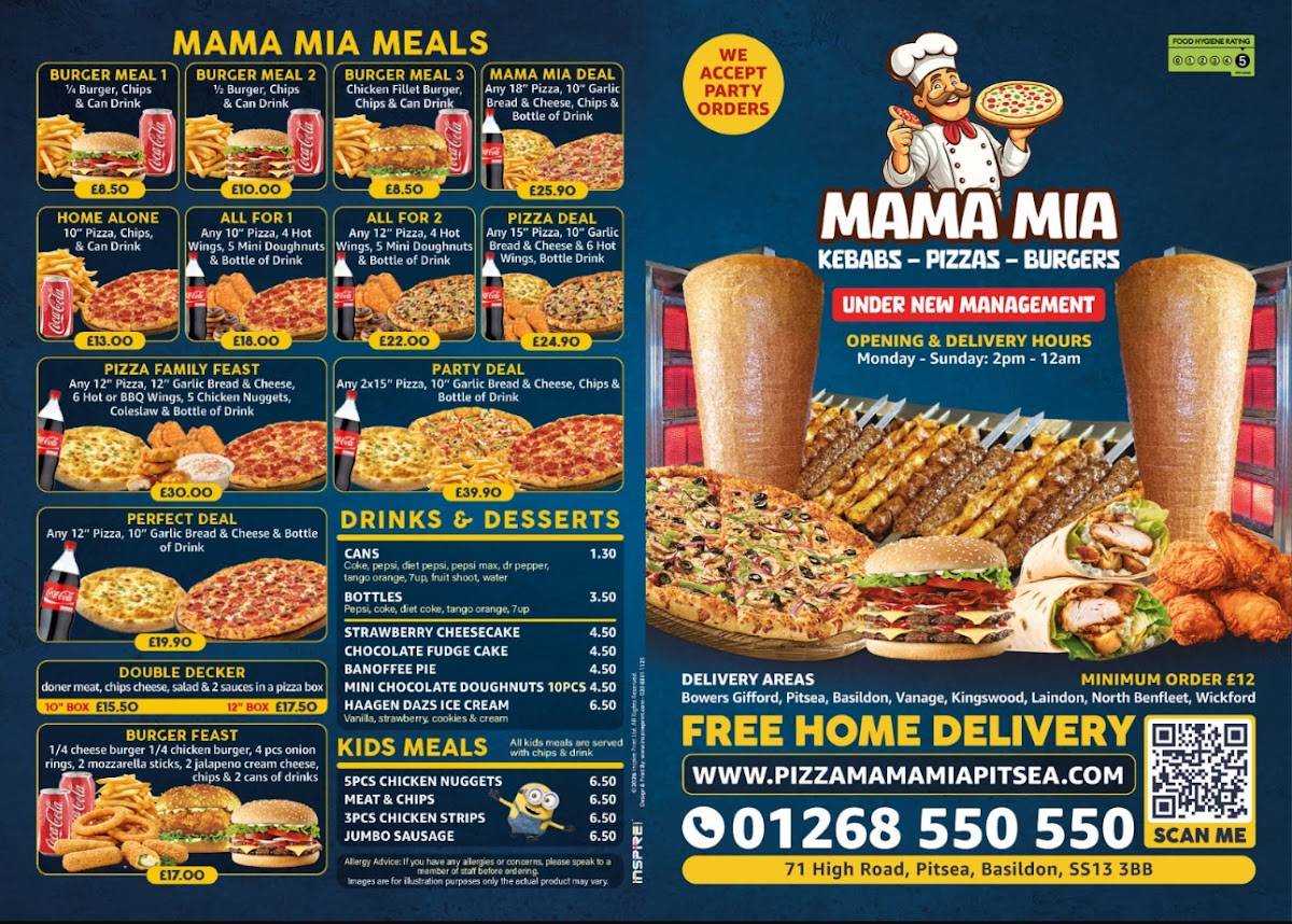 PIZZA MAMA MIA меню