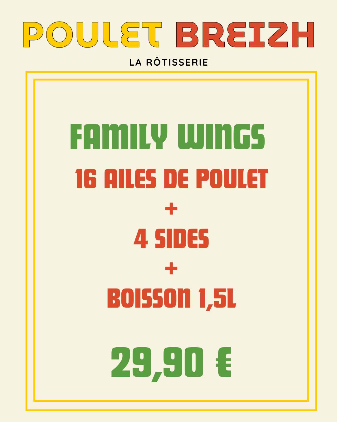 POULET BREIZH RÉPUBLIQUE меню