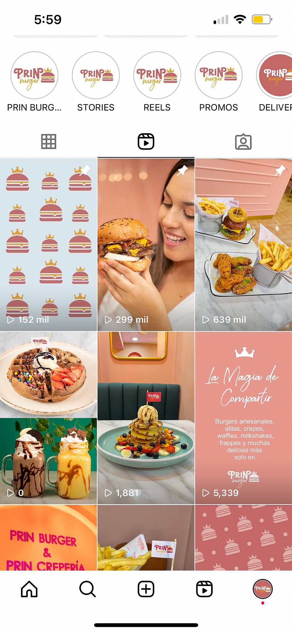 PRIN BURGER - restaurante & crepería / cafetería / heladería меню
