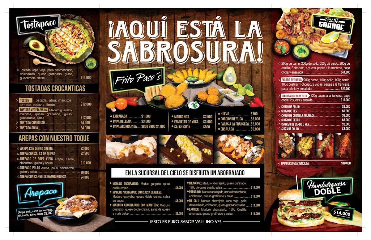 Pacos Parrilla меню