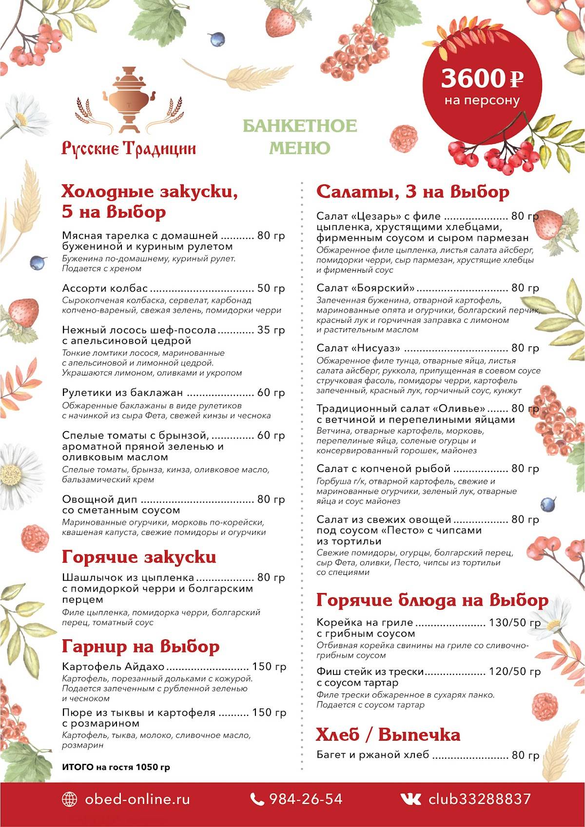 Панорама меню