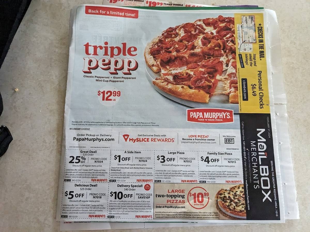 Papa Murphy's Take 'N' Bake Pizza меню