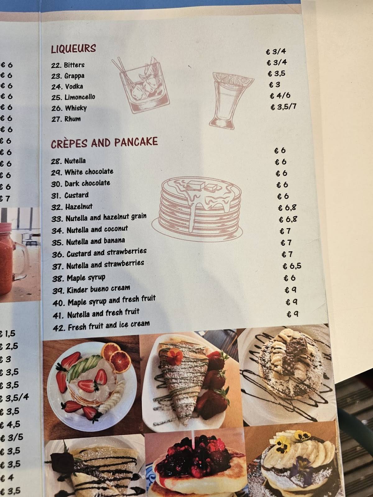 Paradiso Caffè меню