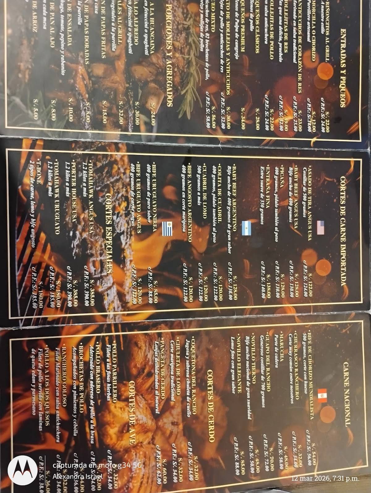 Parrilladas El Rancho меню