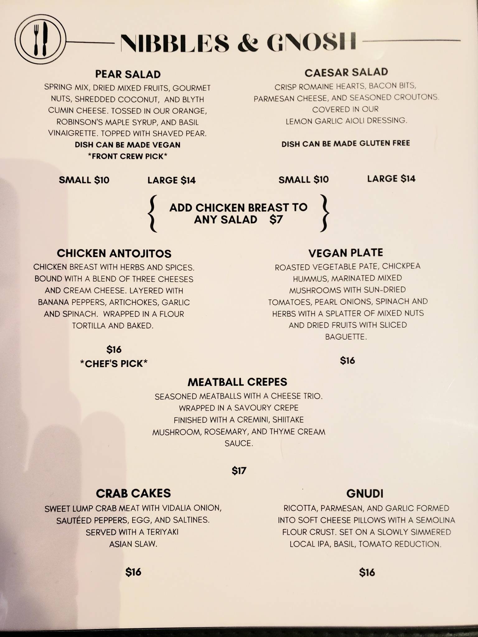 Part II Bistro меню