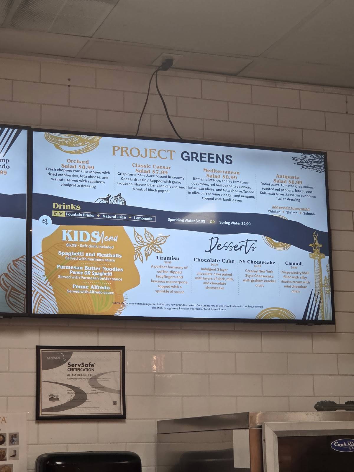 Pasta Project меню