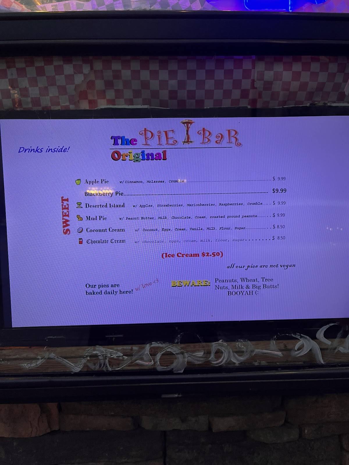 Pie Bar меню