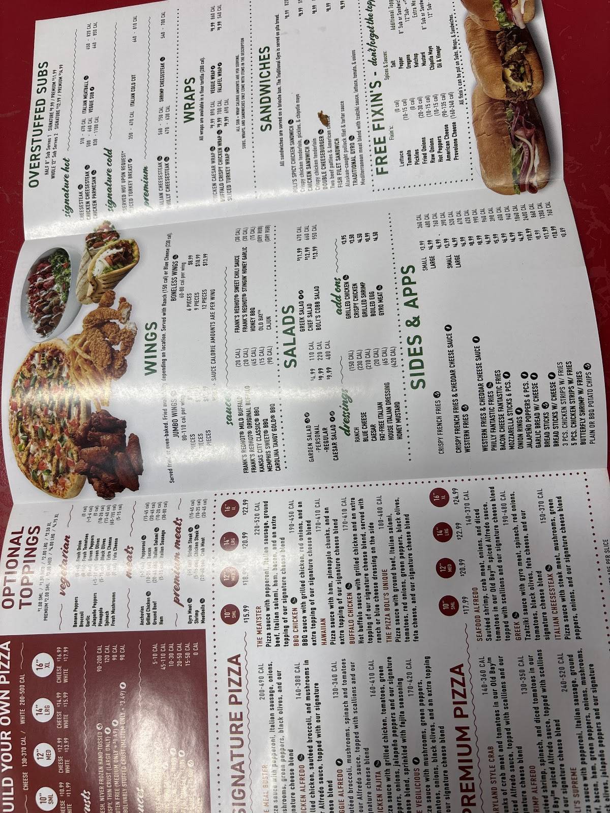 Pizza Boli's меню
