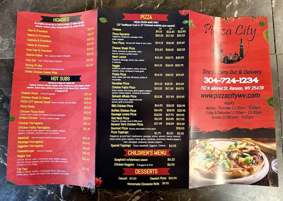 Pizza City II меню