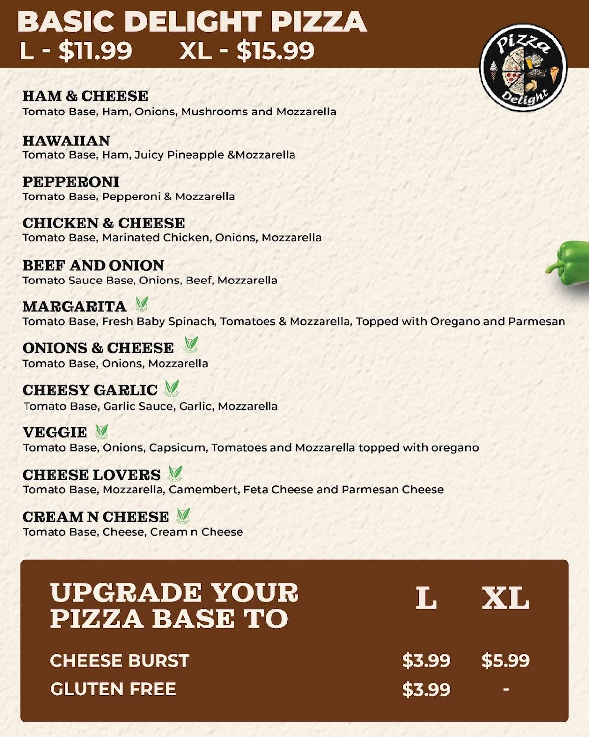 Pizza Delight меню
