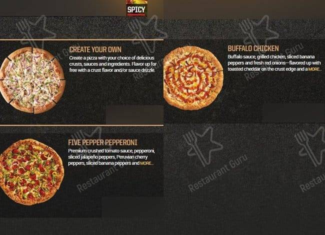 Pizza Hut меню