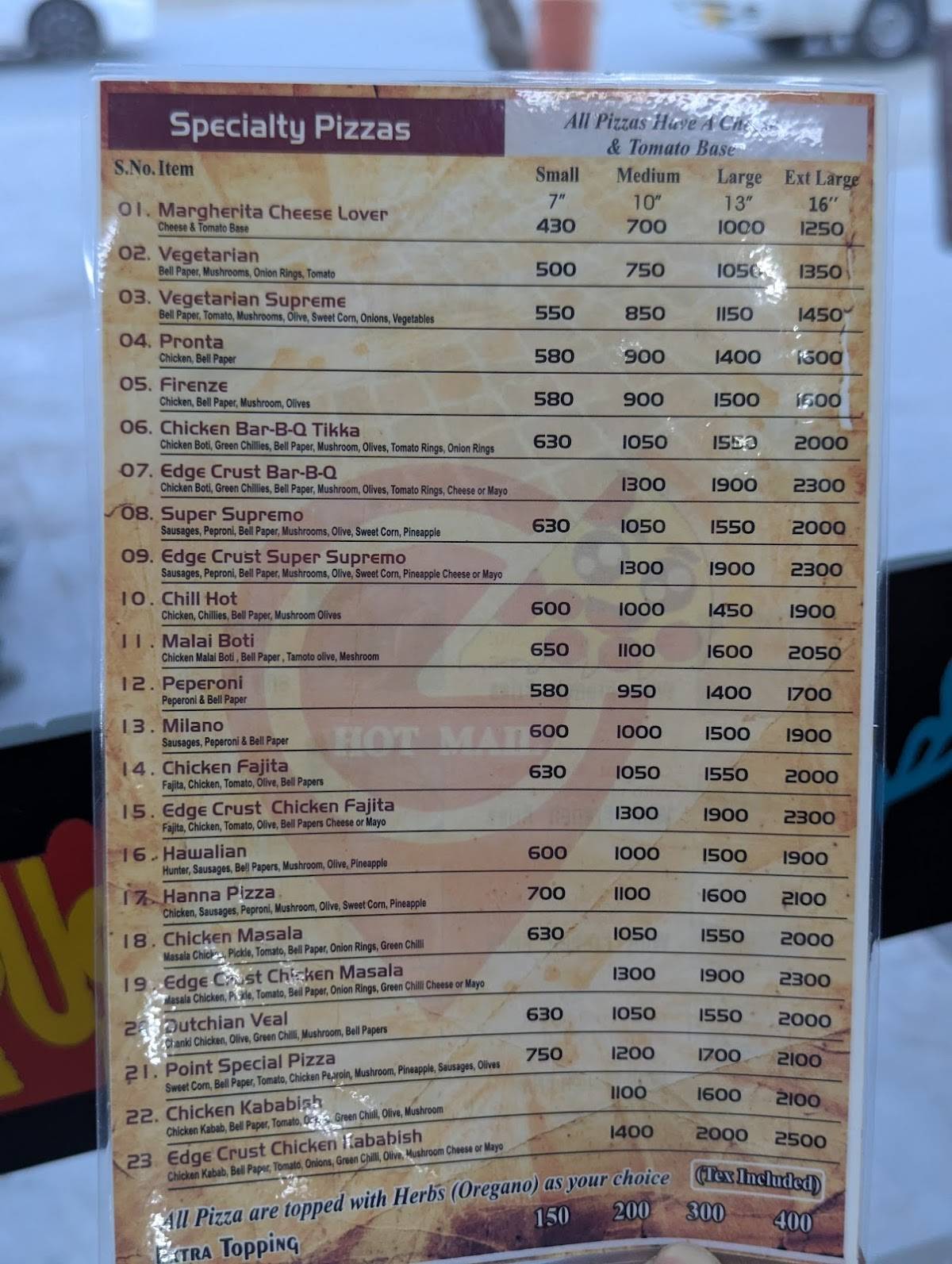 Pizza Point меню