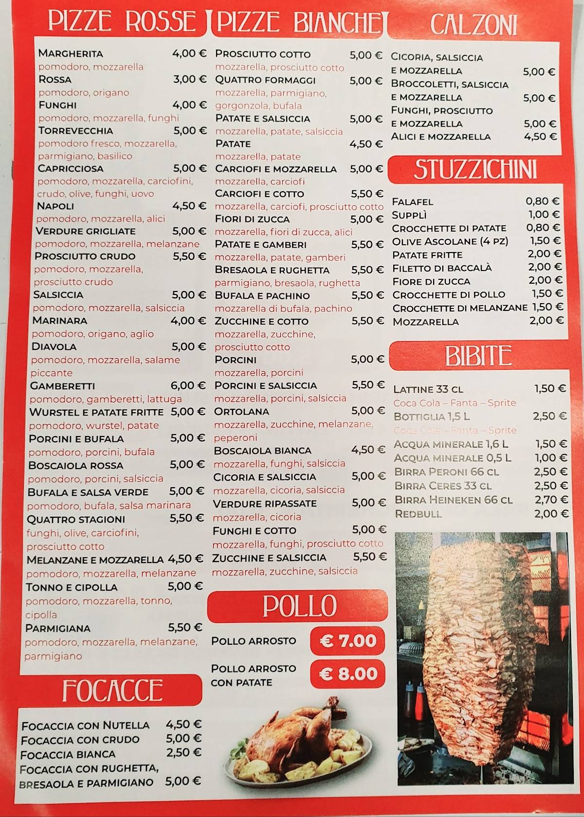 Pizza a Torrevecchia меню