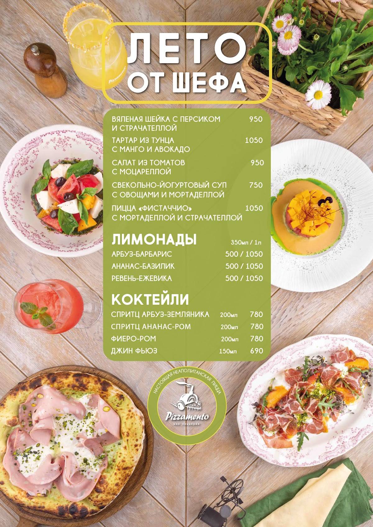 Pizzamento меню