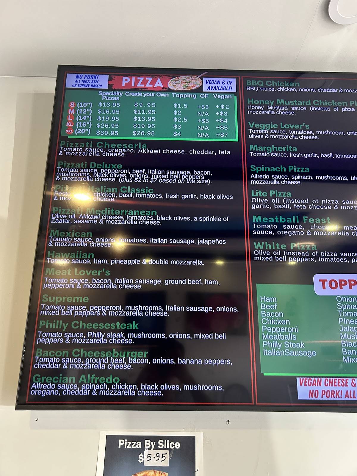 Pizzati Pizza • Pasta • Wings & More меню