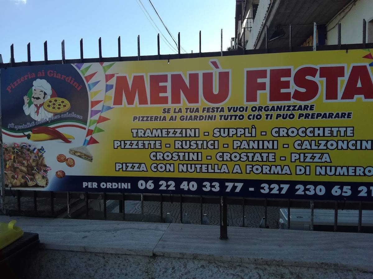 Pizzeria Ai' Giardini via Cantiano n 56 меню