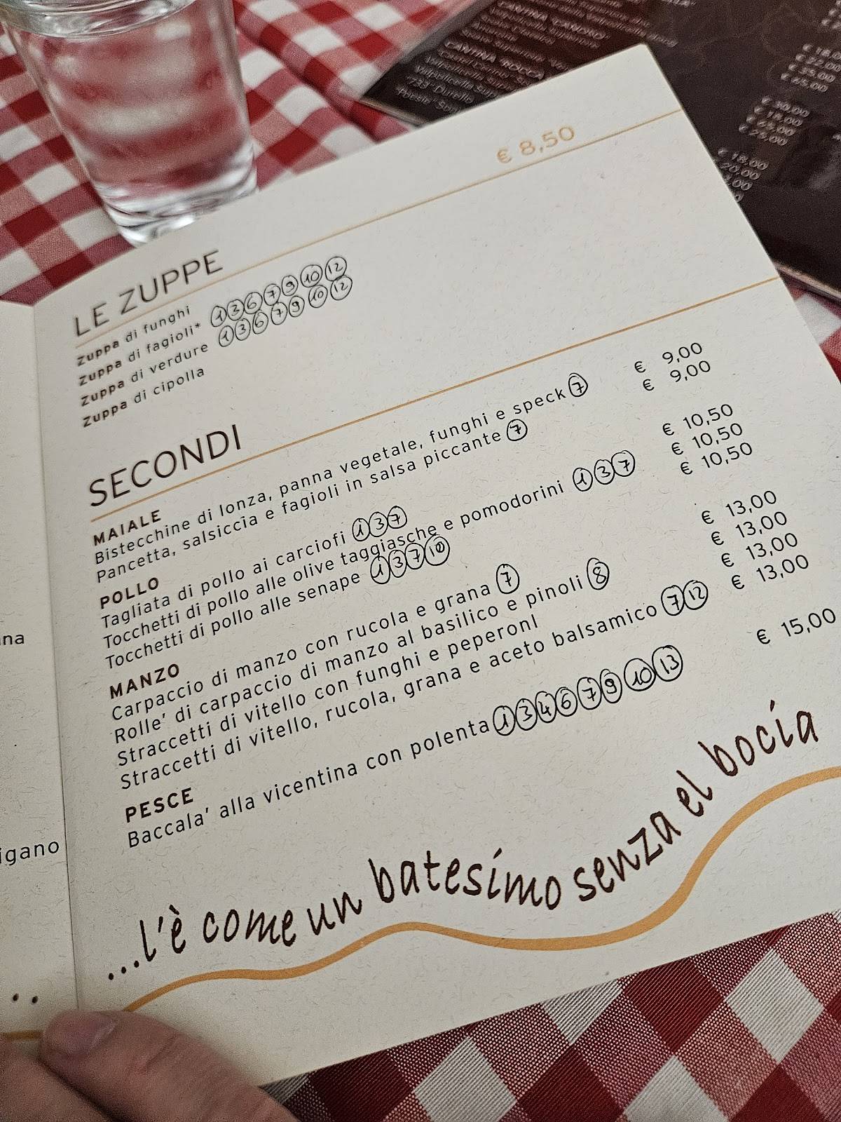 Bigoleria Alla Rocca меню