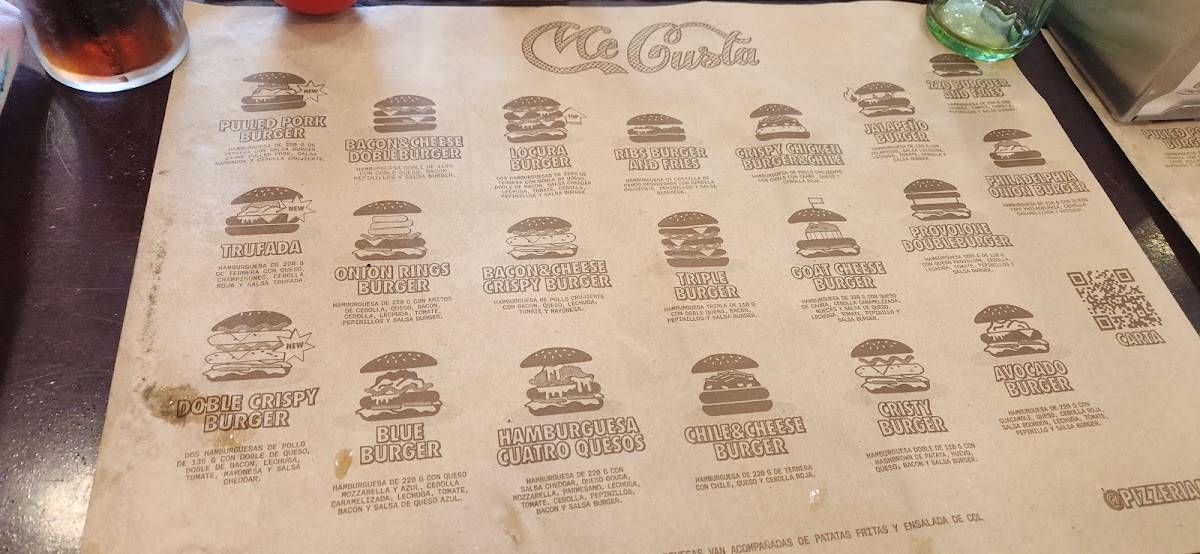 Pizzería Burger Me Gusta меню