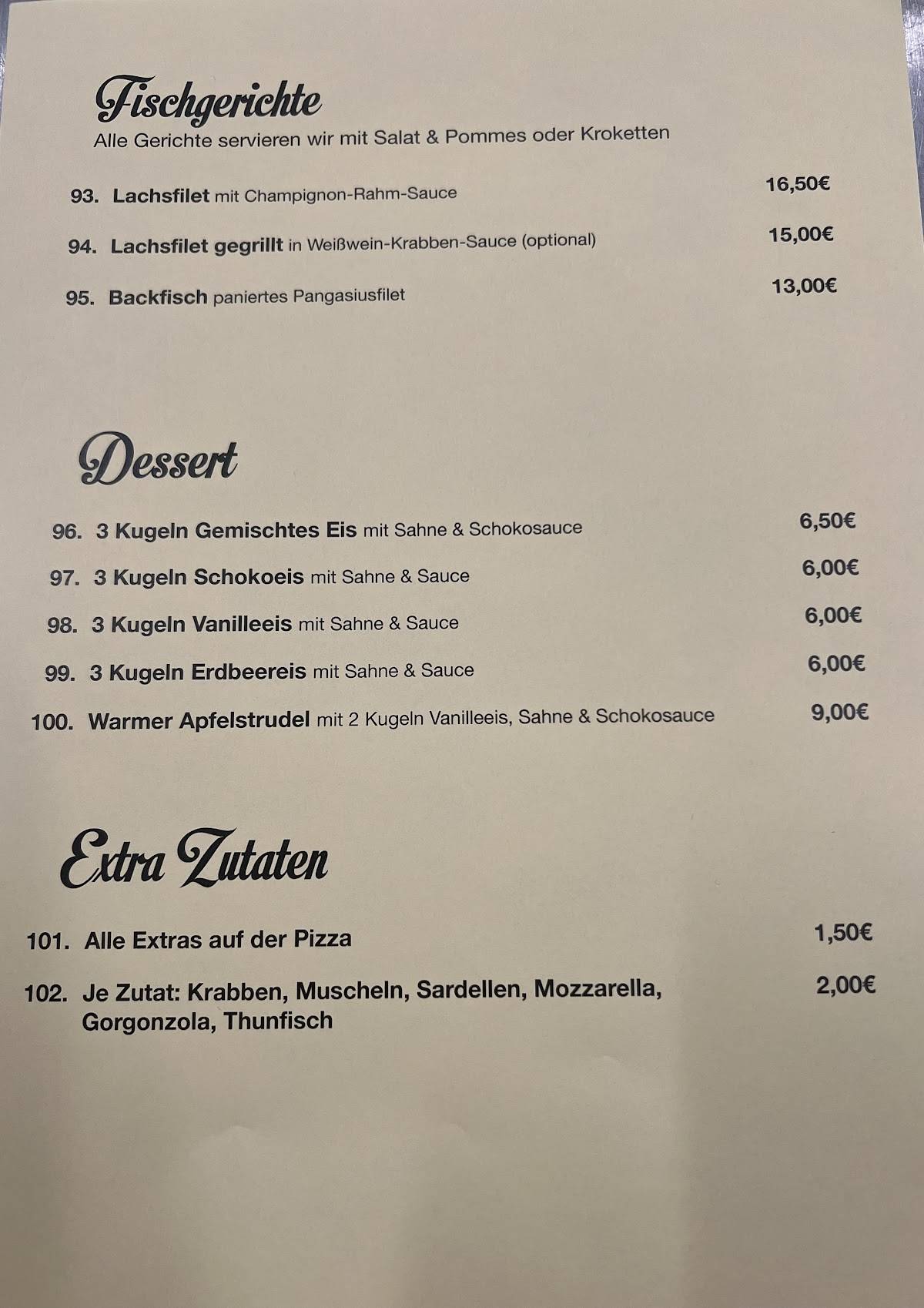 Pizzeria Calabria меню