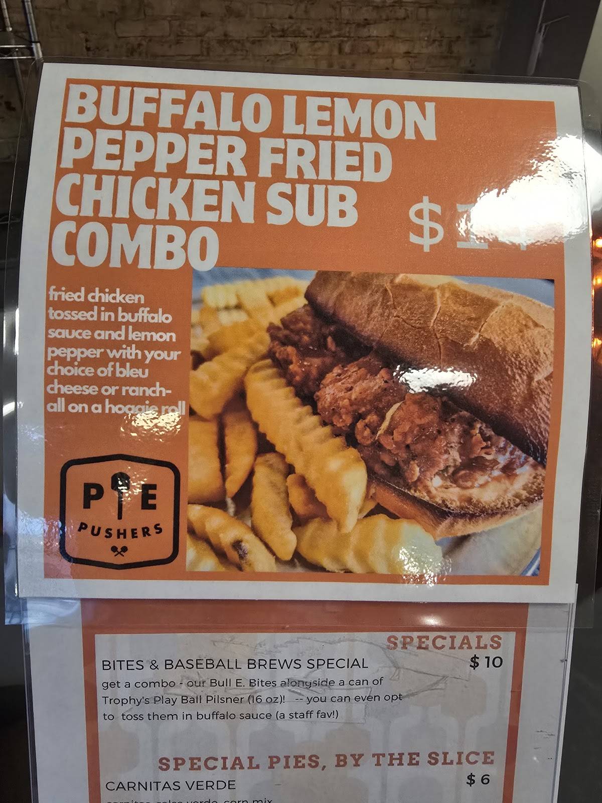 Pie Pushers меню
