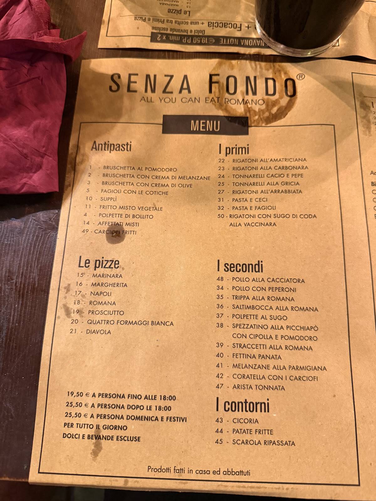Ristorante Pizzeria Navona Notte меню