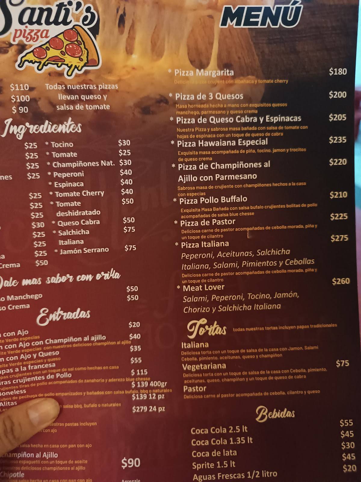Santi's Pizza меню