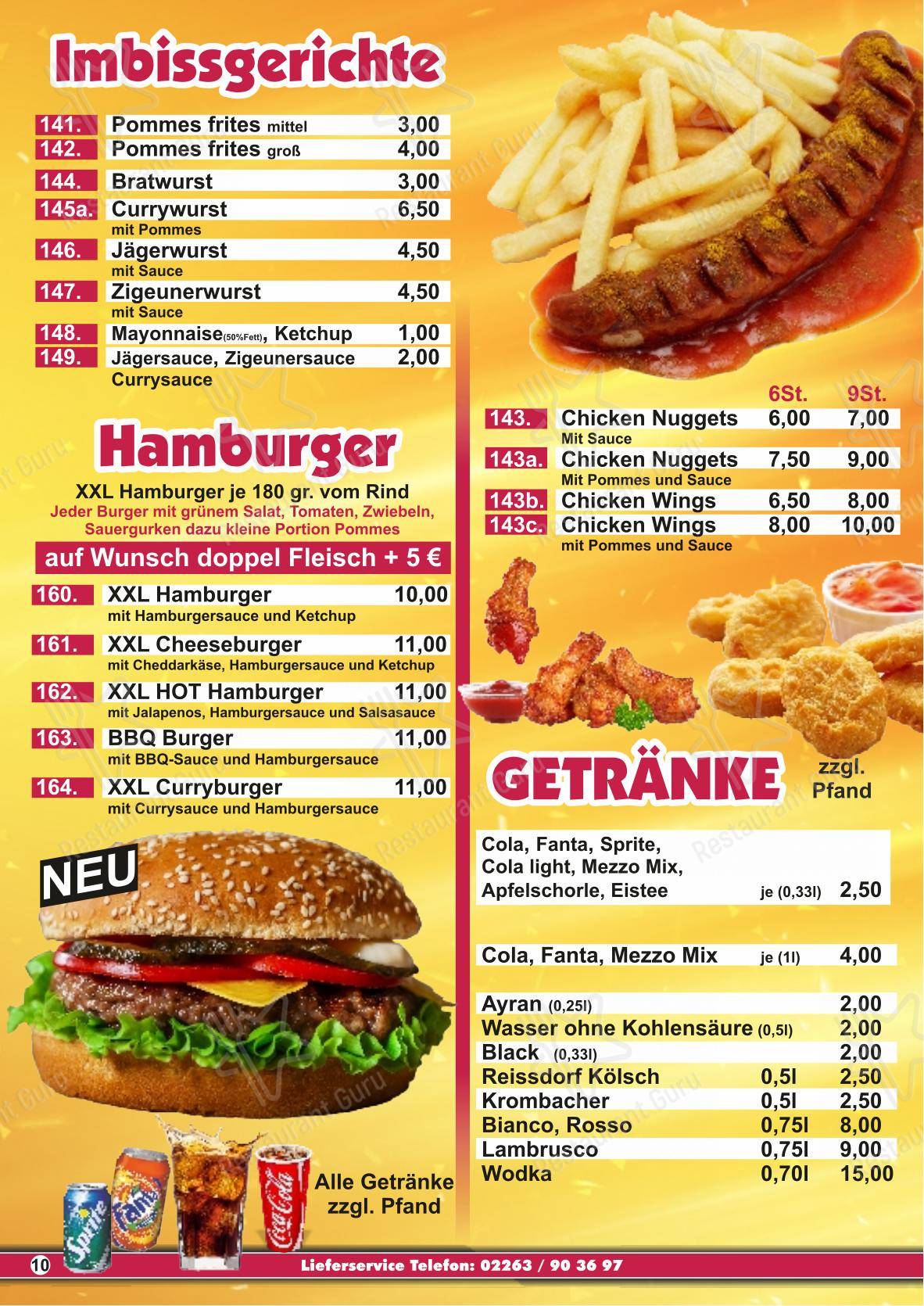 Pizzeria Milano Engelskirchen в Энгельскирхене - Меню