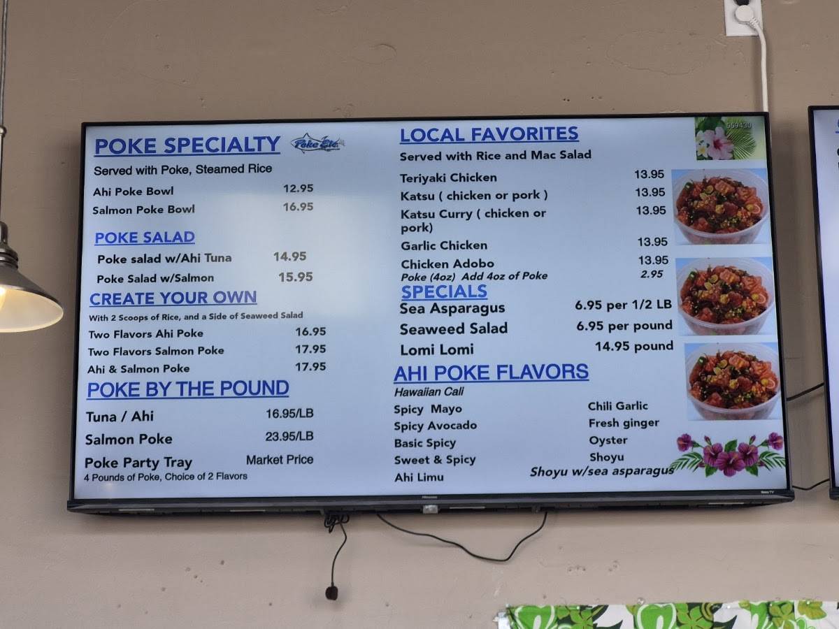 Poke Etc меню