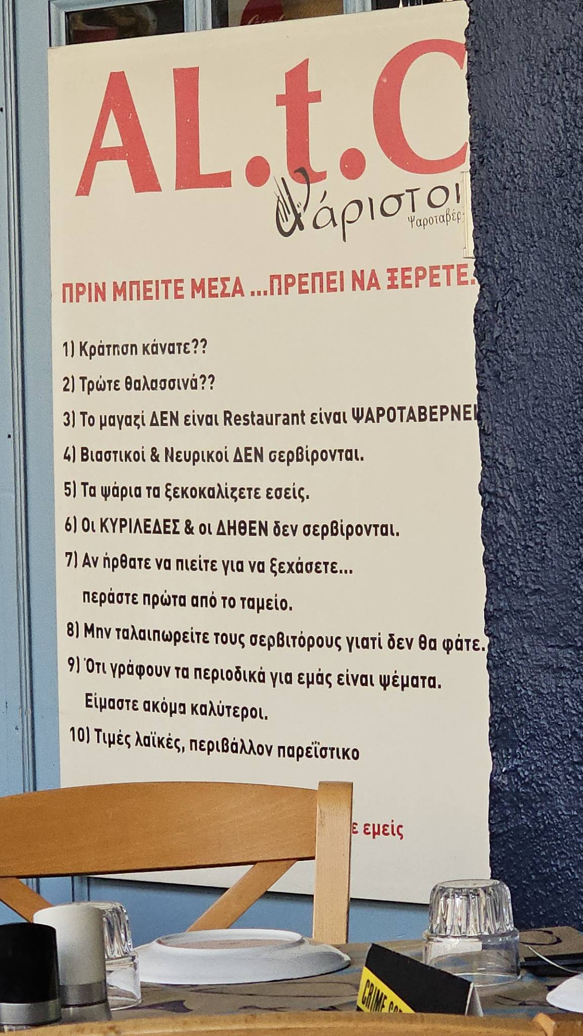 Psariston меню