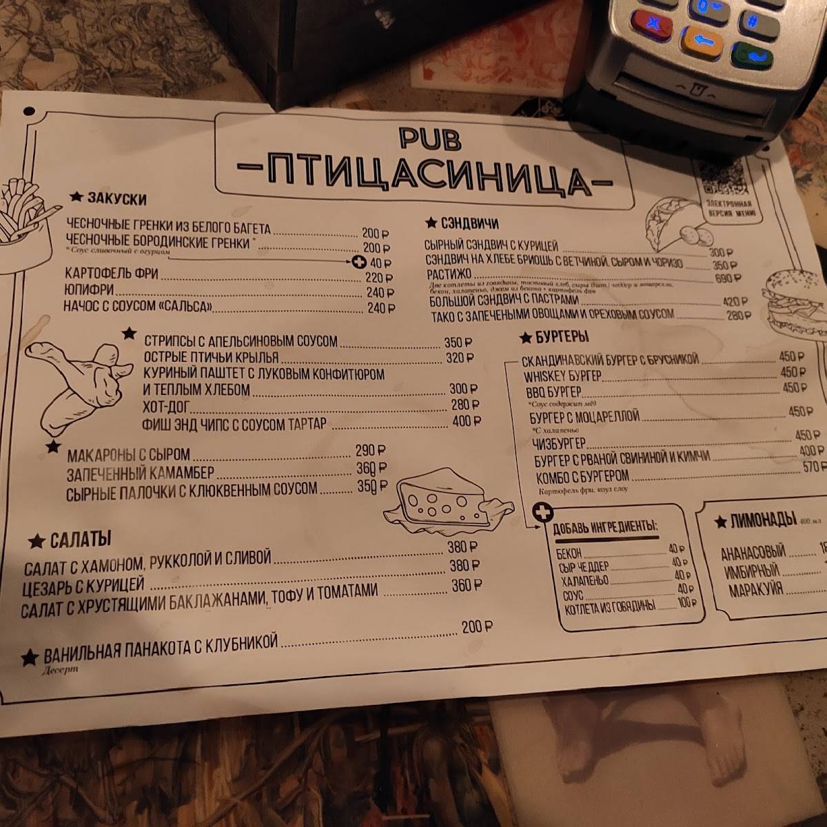 Птица-синица меню