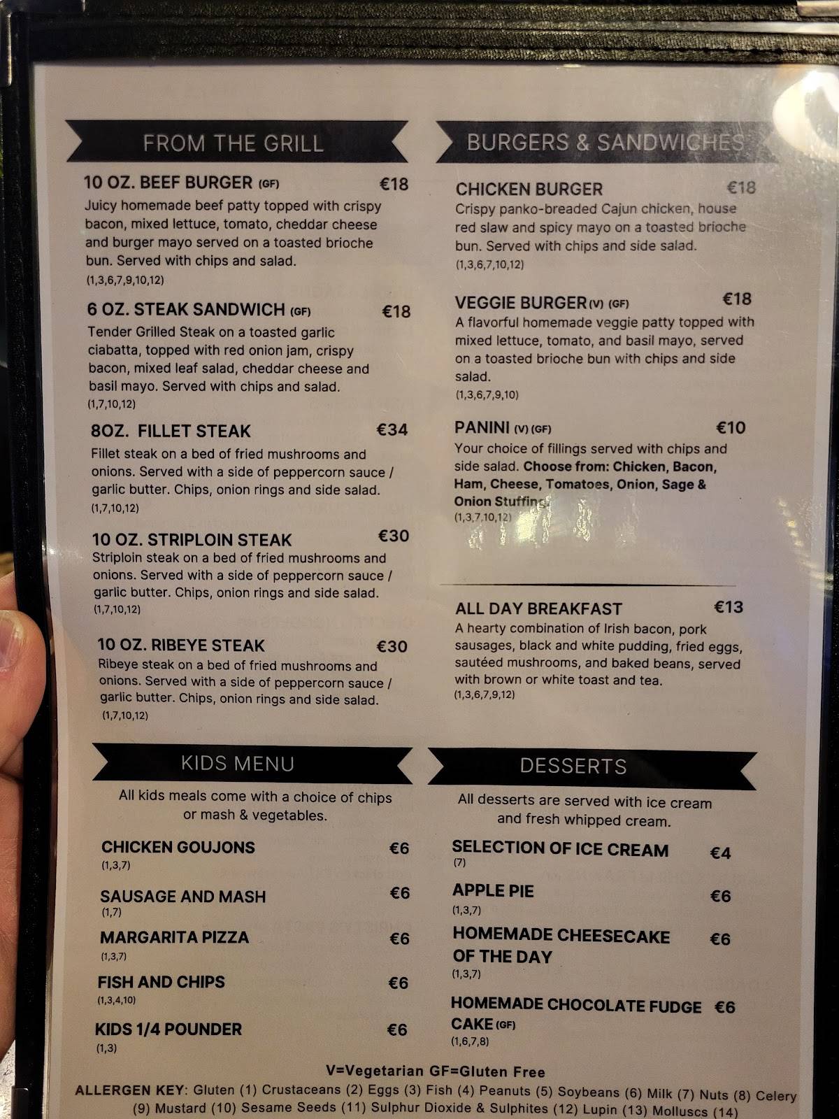 Gough’s Sports Bar And Kitchen меню