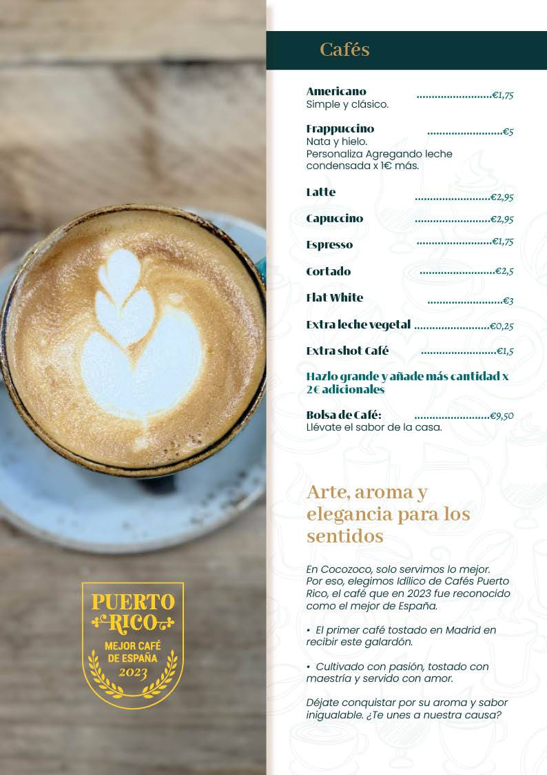 Cafetería Cocozoco y tienda de decoración. меню