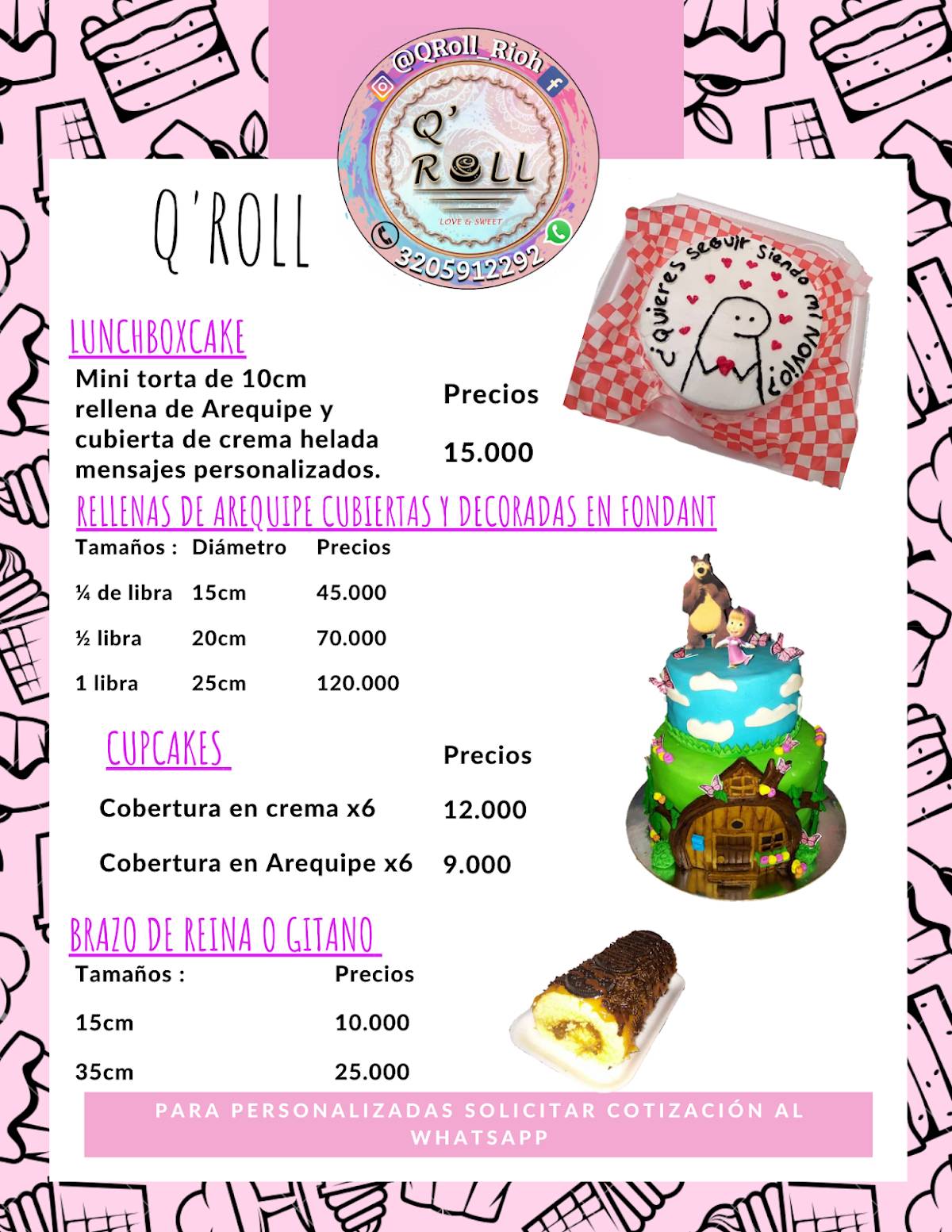 Q'Roll Repostería меню
