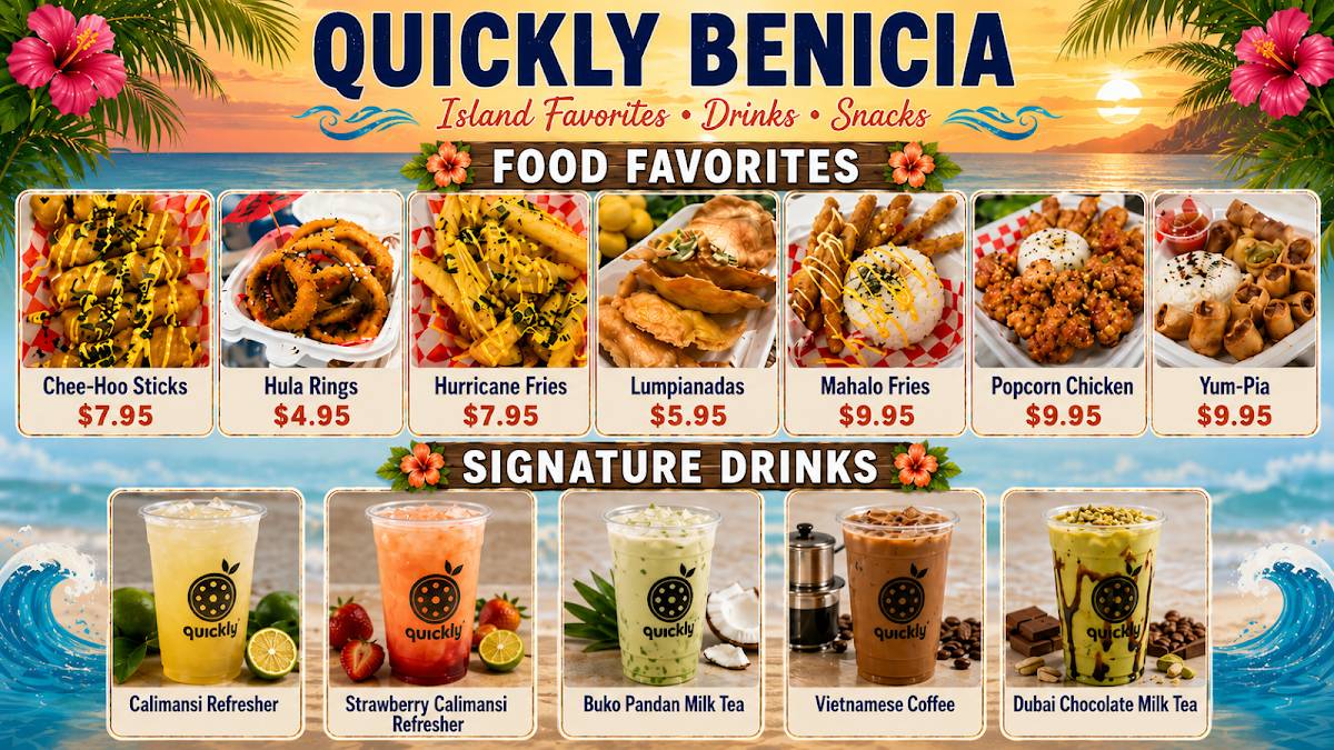Quickly Benicia - The Original Best Boba Near Me & Filipino Food меню