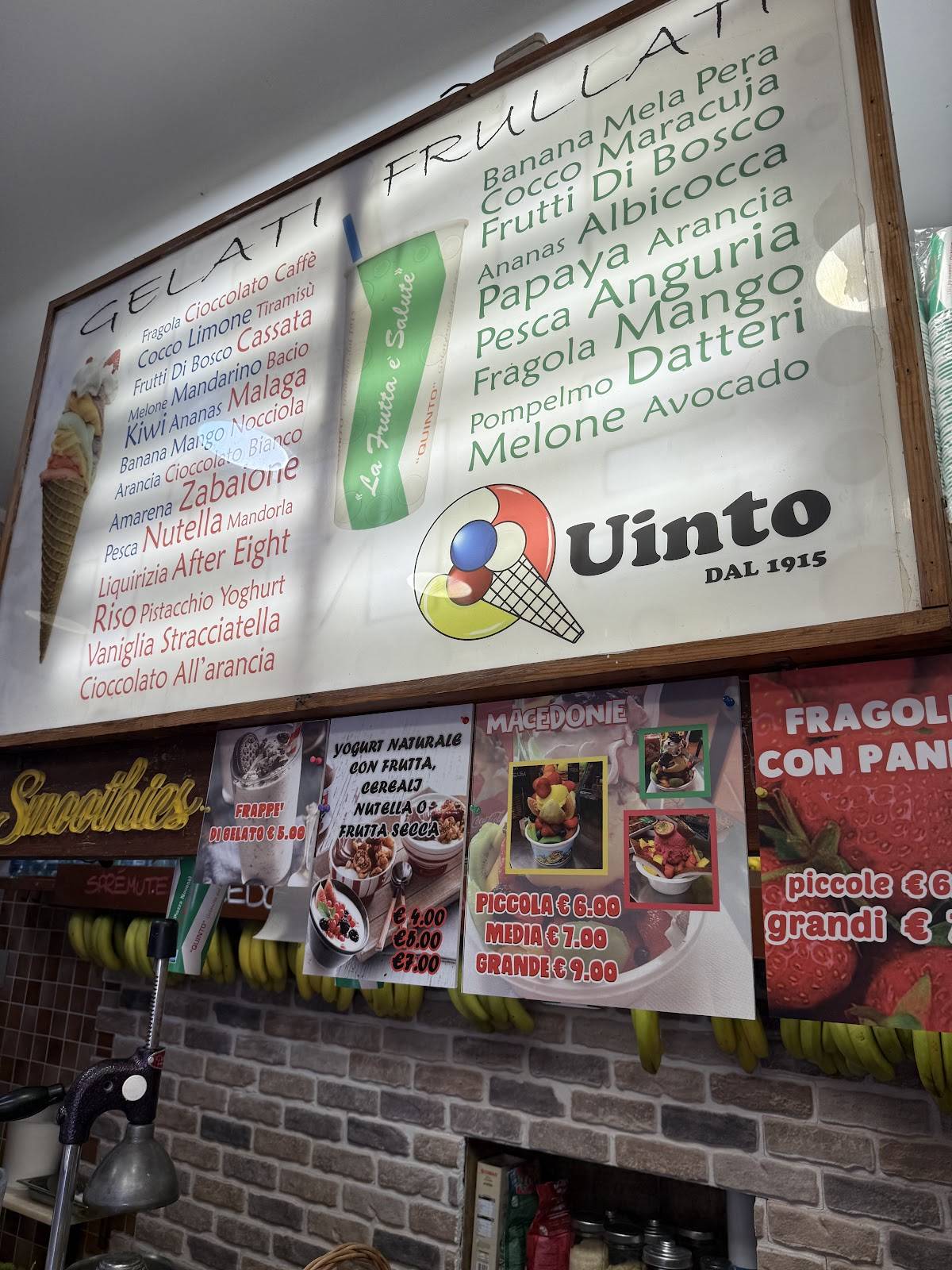 Quinto Gelateria меню